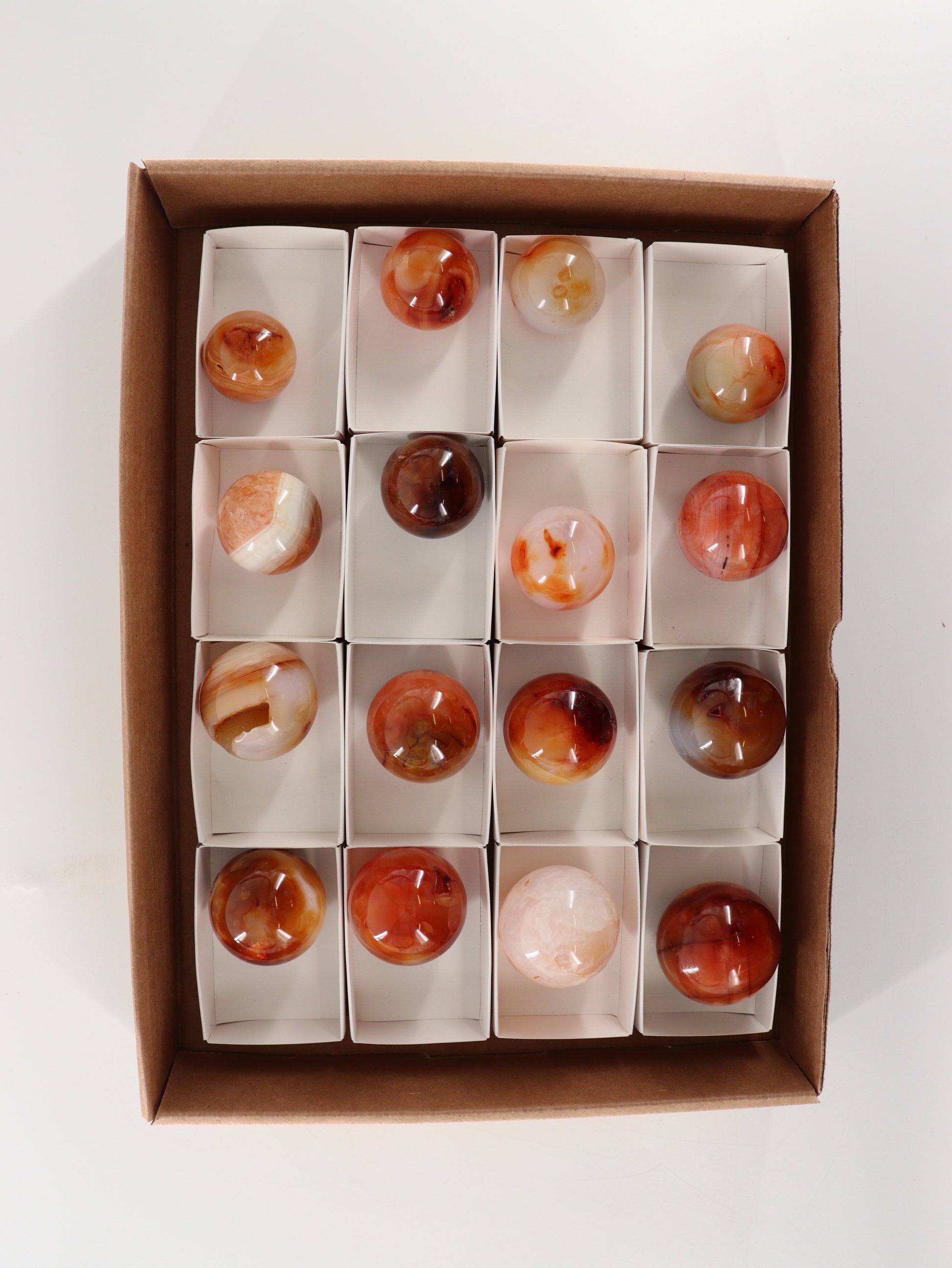 Carnelian Spheres Set of 16 - Expert Wholesale and Supplier of Wholesale Crystals & Bulk Gemstones, []