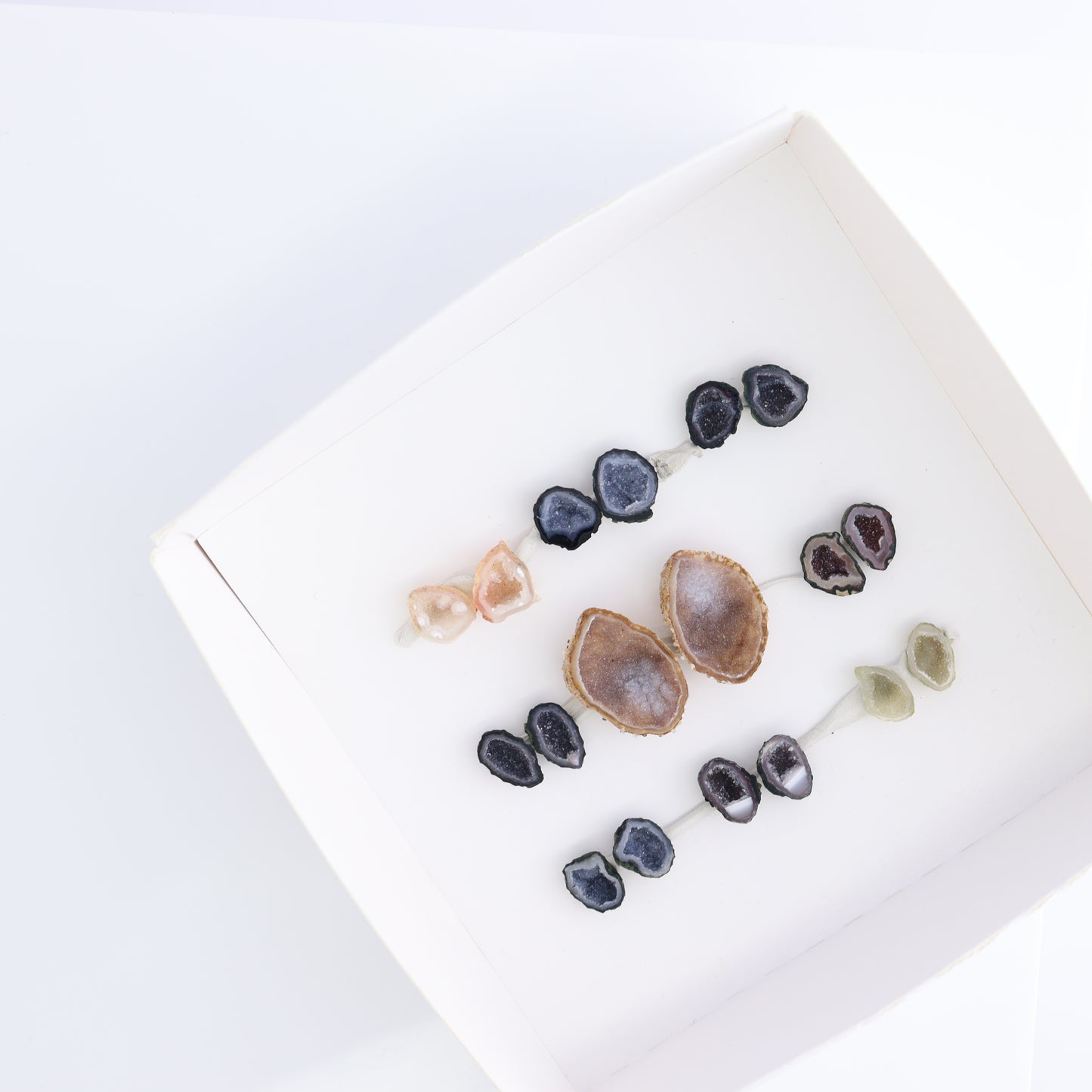Tabasco Geodes 9 Pairs - Expert Wholesale and Supplier of Wholesale Crystals & Bulk Gemstones, ["Geodes","Tabasco Geode"]