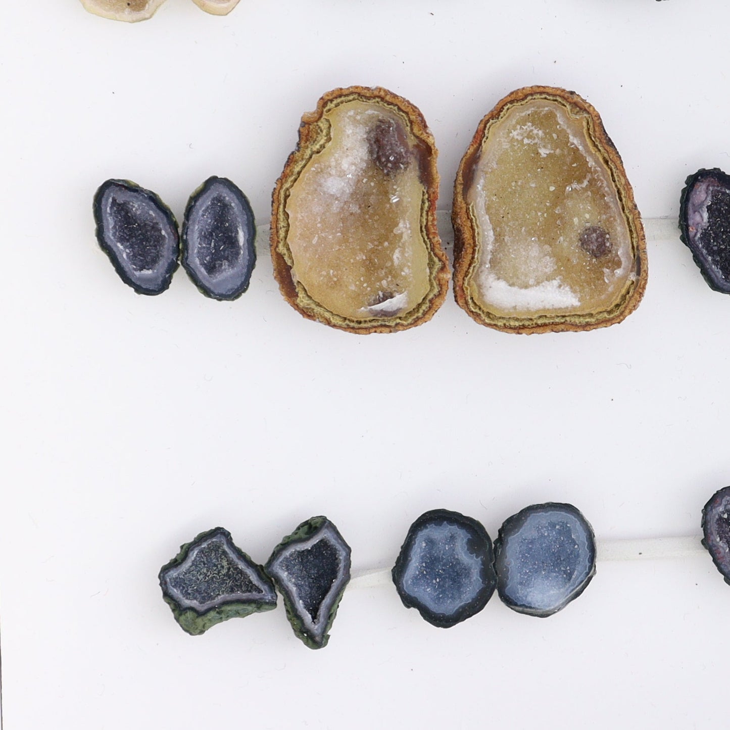 Tabasco Geodes 10 Pairs - Expert Wholesale and Supplier of Wholesale Crystals & Bulk Gemstones, ["Geodes","Tabasco Geode"]
