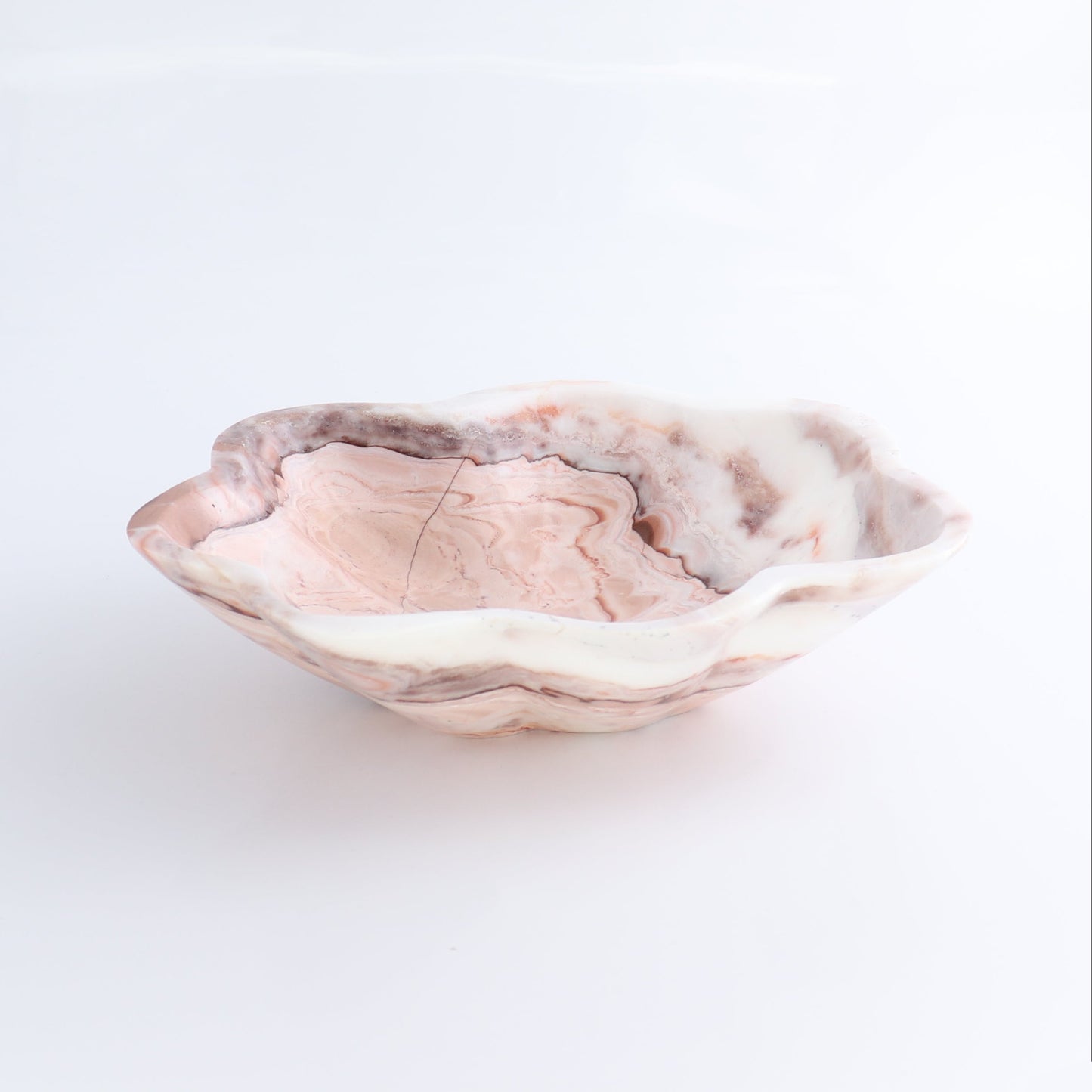 One Medium Bowl Mexican Onyx/Calcite Red & White - Expert Wholesale and Supplier of Wholesale Crystals & Bulk Gemstones, ["bowl","Calcite","Catalog Onyx","Decorative Dish","Mexico","onyx"]