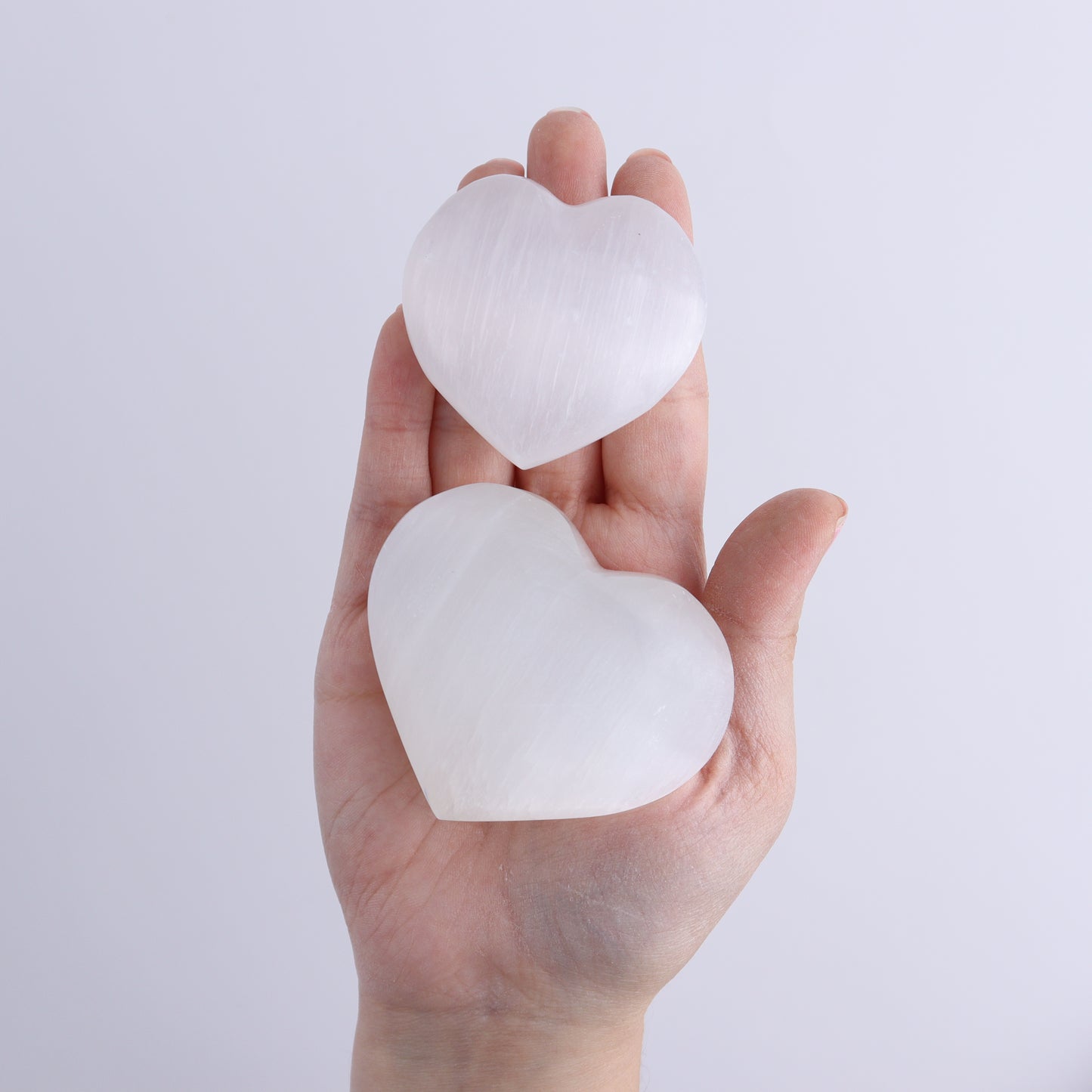 One Selenite (Satin Spar) Heart Puff - Expert Wholesale and Supplier of Wholesale Crystals & Bulk Gemstones, ["close_30","Hearts","Morocco","Selenite"]
