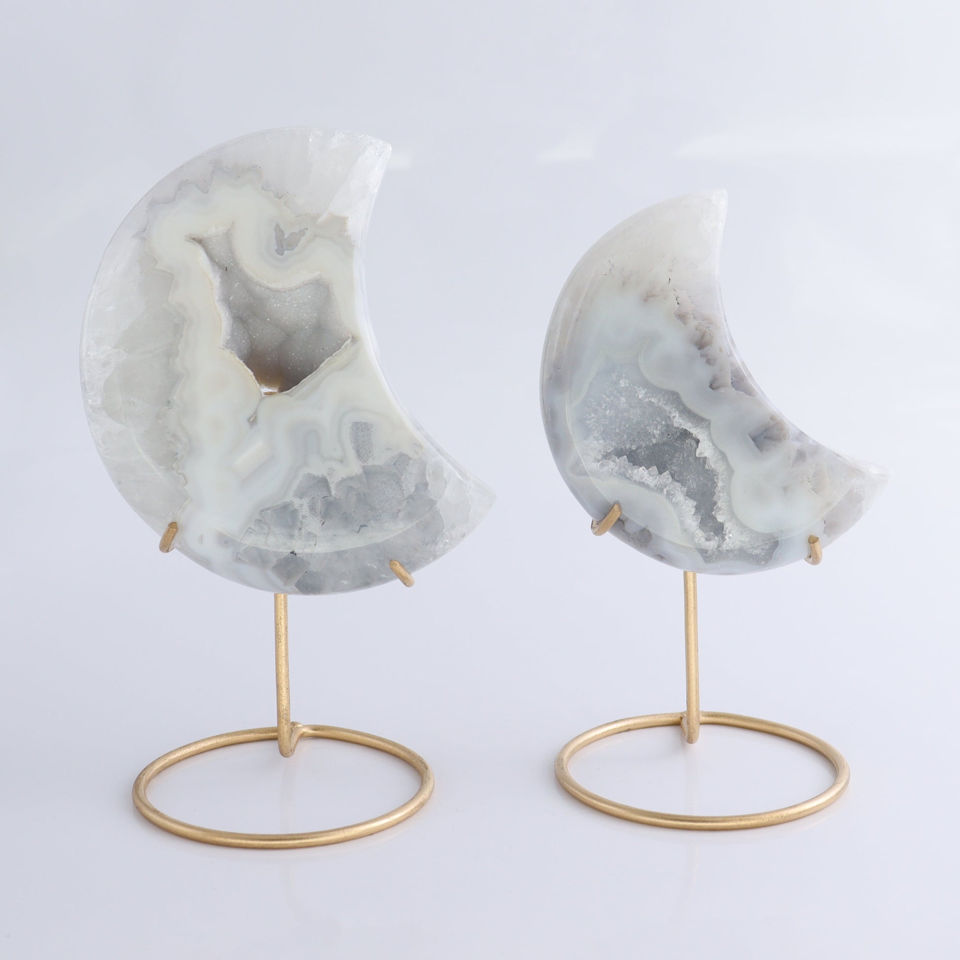 Agate Moons with Stand Set of 5 - Expert Wholesale and Supplier of Wholesale Crystals & Bulk Gemstones, ["Agate","Brazil","moons"]