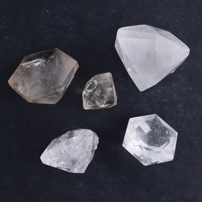 Imperfect Clear Quartz Face Polished Set of 5 - Expert Wholesale and Supplier of Wholesale Crystals & Bulk Gemstones, ["Brazil","Clear Quartz","Diamond","Face Polished","Quartz"]