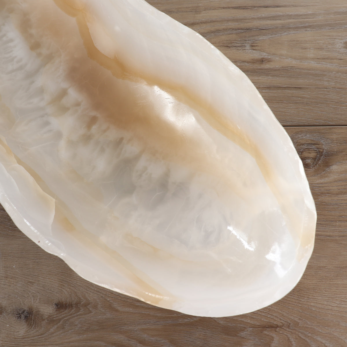 Mexican Onyx/Calcite Canoe Bowl 35"