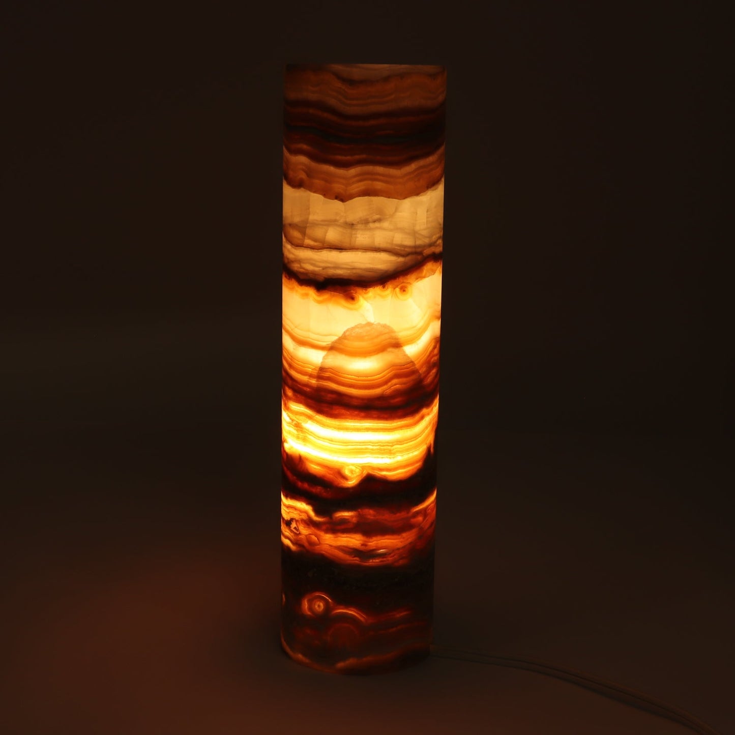 One Medium Honey Polished Top Onyx Lamp Blind