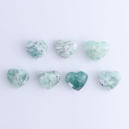 Fluorite Hearts Set of 7 - Expert Wholesale and Supplier of Wholesale Crystals & Bulk Gemstones, ["Fluorite","Hearts","Mexico"]