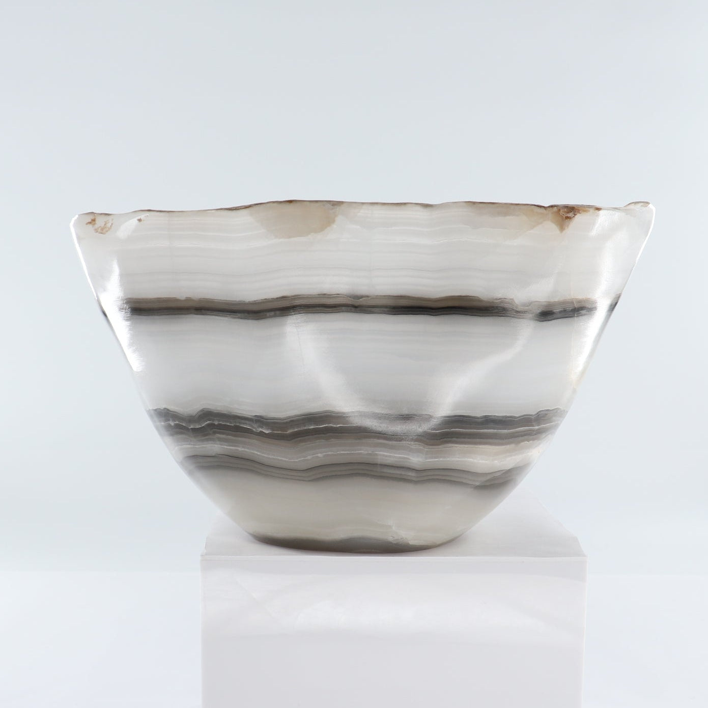 Mexican Onyx/Calcite Bowl (L) 14" x (W) 12" x (H) 7"