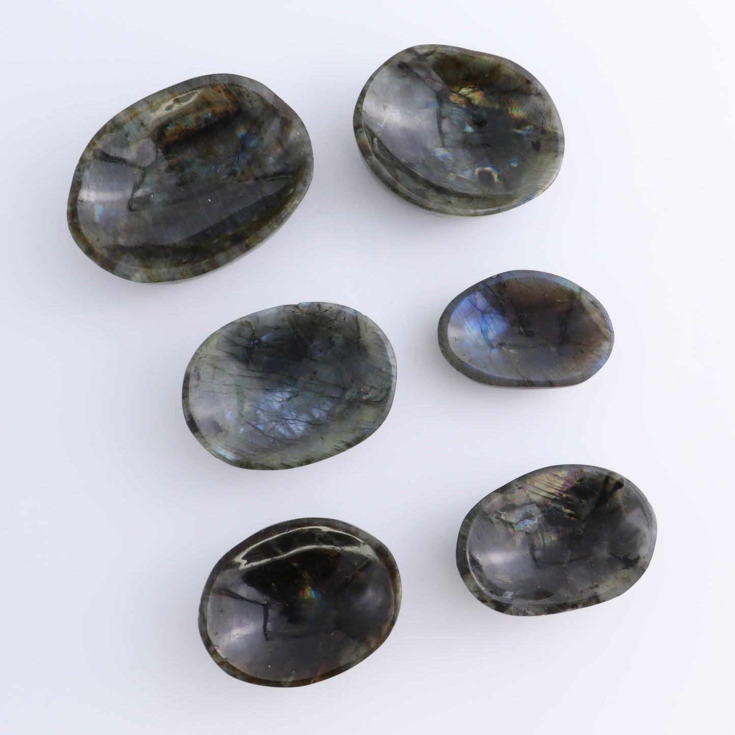 Labradorite Bowls Set of 6 - Expert Wholesale and Supplier of Wholesale Crystals & Bulk Gemstones, ["Bowls","Labradorite","Madagascar"]