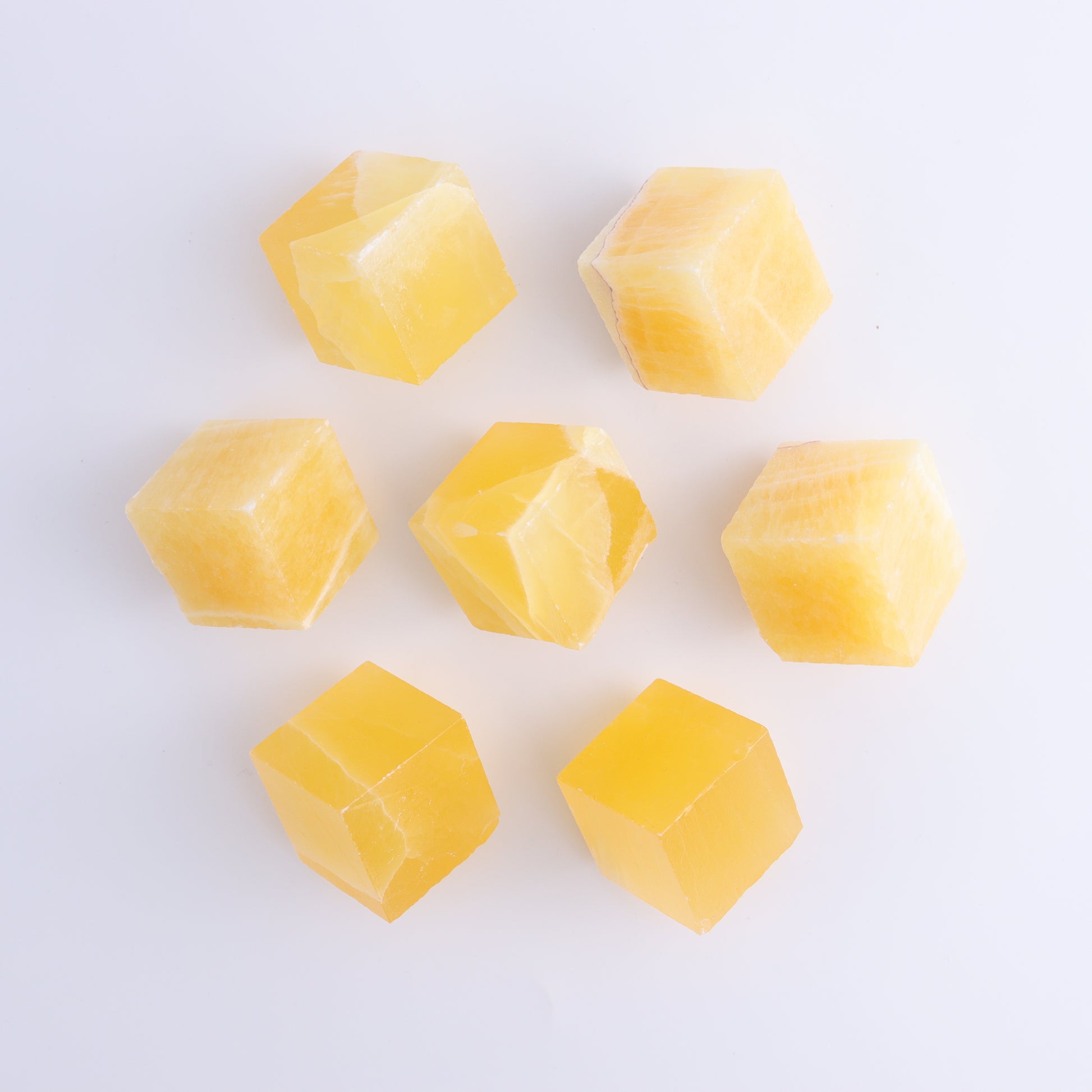 Honeycomb Calcite Standing Cubes Set of 7 - Expert Wholesale and Supplier of Wholesale Crystals & Bulk Gemstones, ["Calcite","close_50","Flats","Freeforms","Honey Calcite","Utah"]