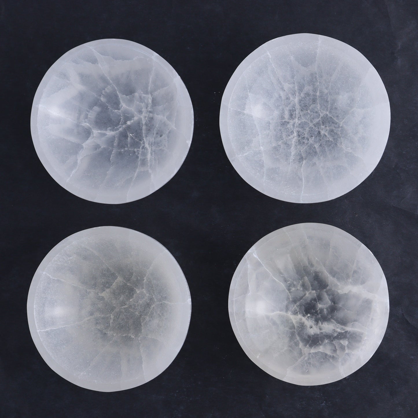 One Selenite (Satin Spar) Round Bowl 10 cm - Expert Wholesale and Supplier of Wholesale Crystals & Bulk Gemstones, ["Bowls","Morocco","Selenite"]