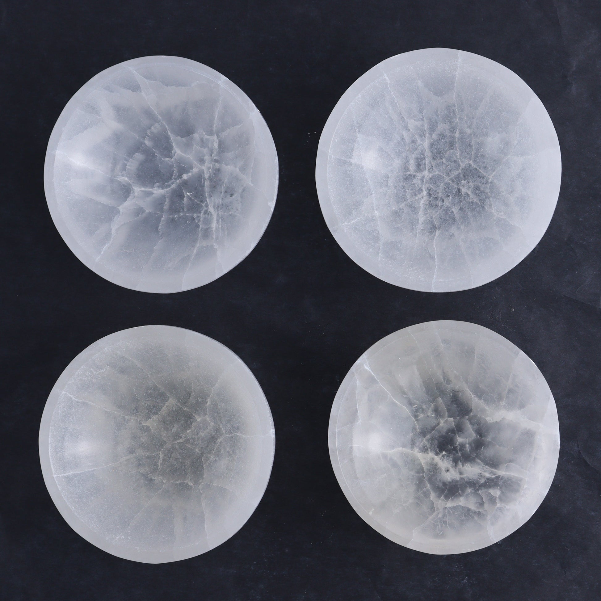 One Selenite (Satin Spar) Round Bowl 10 cm - Expert Wholesale and Supplier of Wholesale Crystals & Bulk Gemstones, ["Bowls","Morocco","Selenite"]