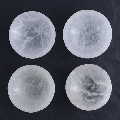 One Selenite (Satin Spar) Round Bowl 10 cm - Expert Wholesale and Supplier of Wholesale Crystals & Bulk Gemstones, ["Bowls","Morocco","Selenite"]