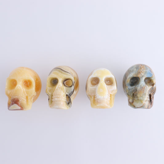 Onyx Skulls Set of 4 - Expert Wholesale and Supplier of Wholesale Crystals & Bulk Gemstones, ["Mexico","onyx","Skulls"]