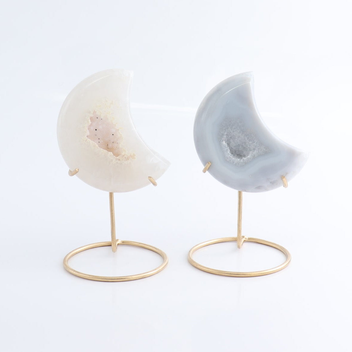 Agate Moons with Stand Set of 5 - Expert Wholesale and Supplier of Wholesale Crystals & Bulk Gemstones, ["Agate","Brazil","moons"]