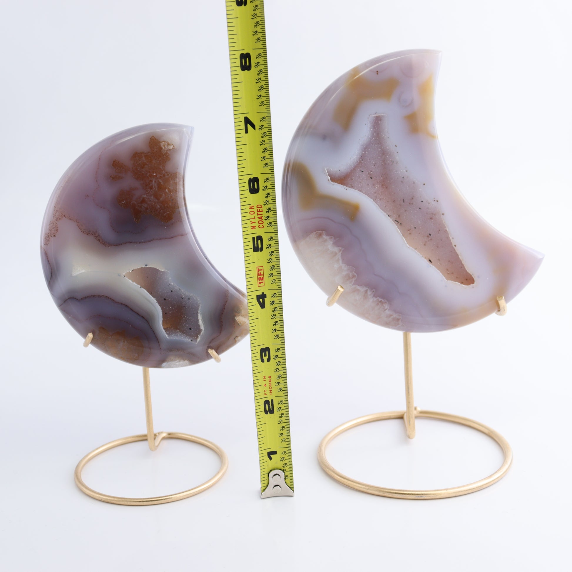 Agate Moons with Stand Set of 2 - Expert Wholesale and Supplier of Wholesale Crystals & Bulk Gemstones, ["Agate","Brazil","moons"]