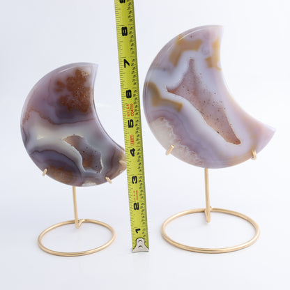 Agate Moons with Stand Set of 2 - Expert Wholesale and Supplier of Wholesale Crystals & Bulk Gemstones, ["Agate","Brazil","moons"]
