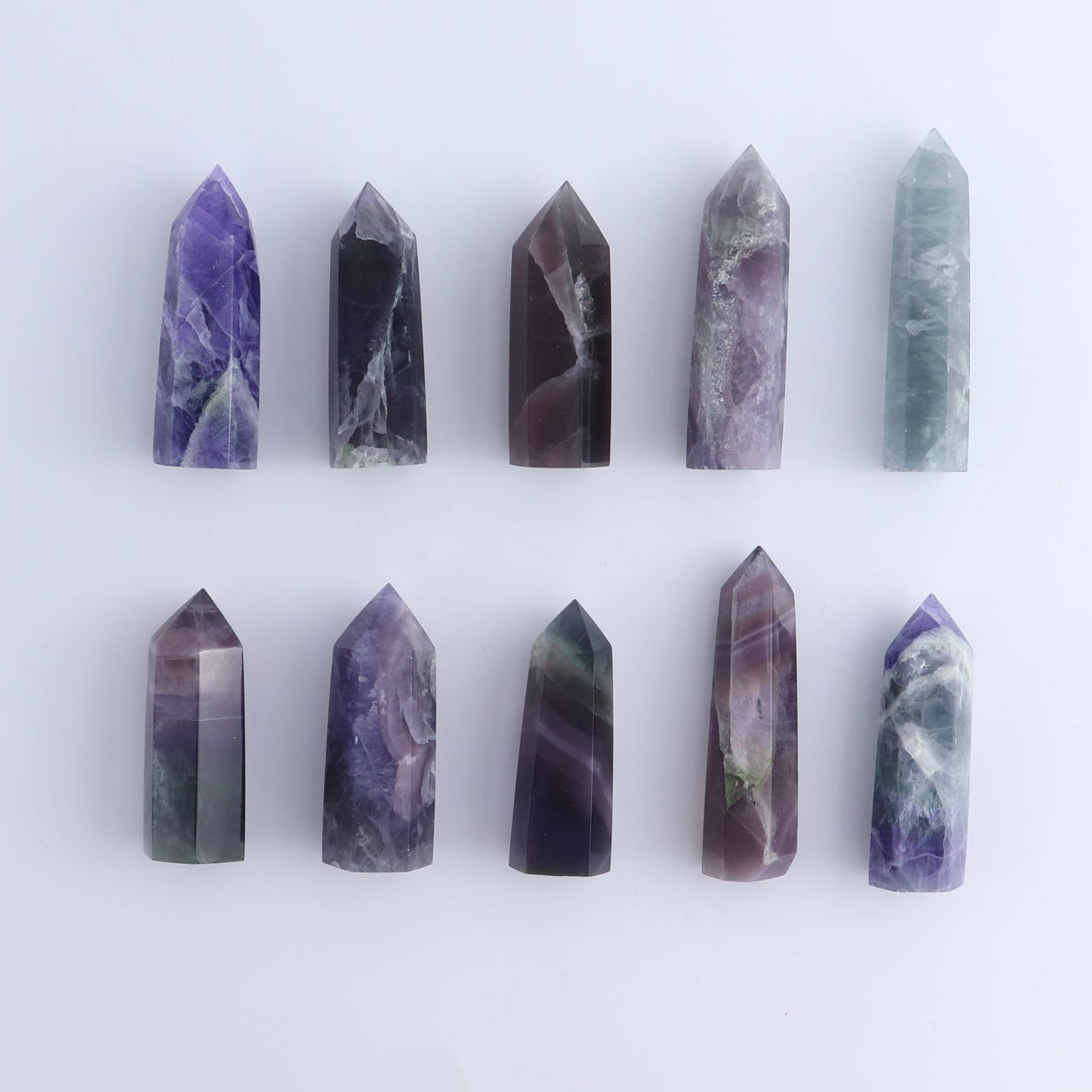 Lavender Fluorite Towers Set of 10