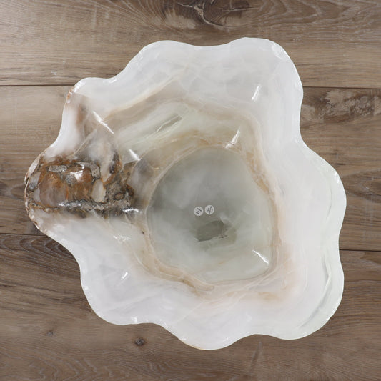 Mexican Onyx/Calcite Bowl 16" - Expert Wholesale and Supplier of Wholesale Crystals & Bulk Gemstones, ["Bowls","Calcite","Mexico","onyx"]