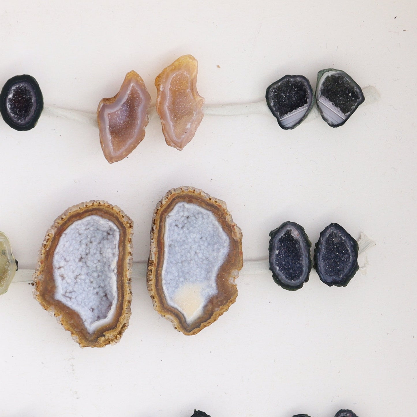 Tabasco Geodes 9 Pairs - Expert Wholesale and Supplier of Wholesale Crystals & Bulk Gemstones, ["Geodes","Tabasco Geode"]