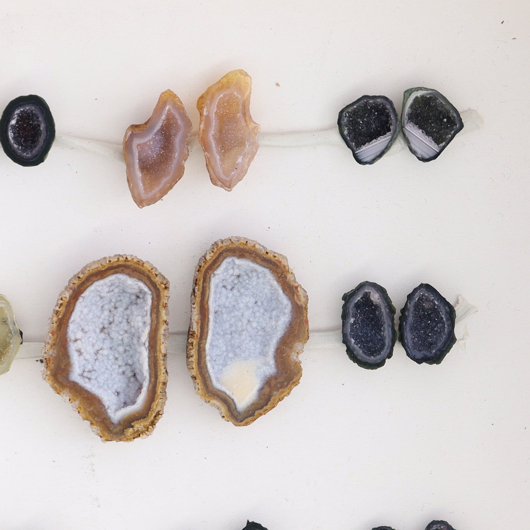 Tabasco Geodes 9 Pairs - Expert Wholesale and Supplier of Wholesale Crystals & Bulk Gemstones, ["Geodes","Tabasco Geode"]