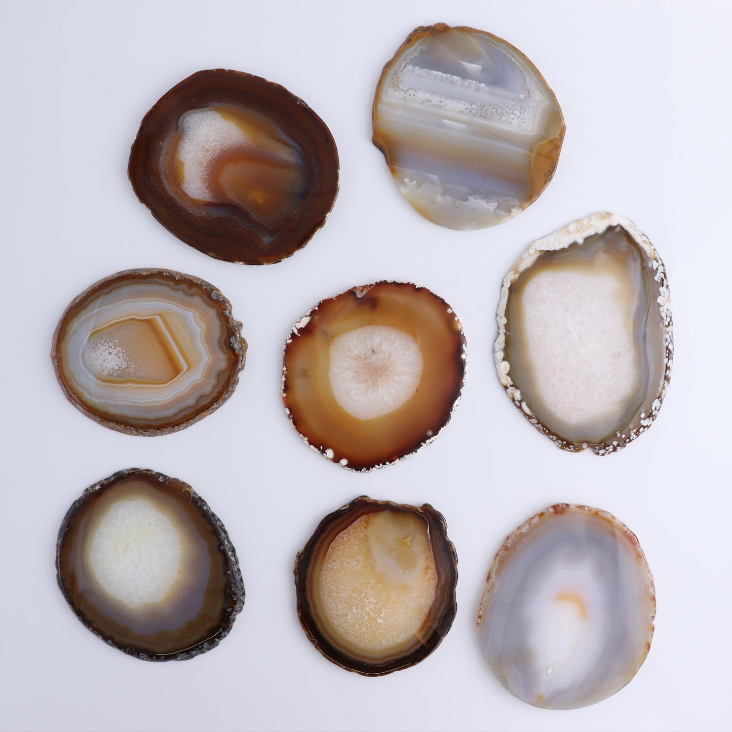 Agate Slices Set of 8 - Expert Wholesale and Supplier of Wholesale Crystals & Bulk Gemstones, ["Agate","Slices and Slabs"]