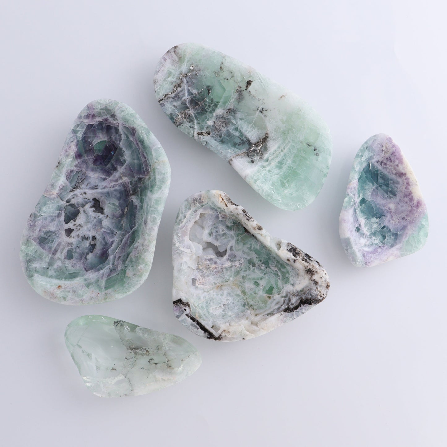 Fluorite Bowls Set of 5 - Expert Wholesale and Supplier of Wholesale Crystals & Bulk Gemstones, ["Bowls","Fluorite","Mexico"]