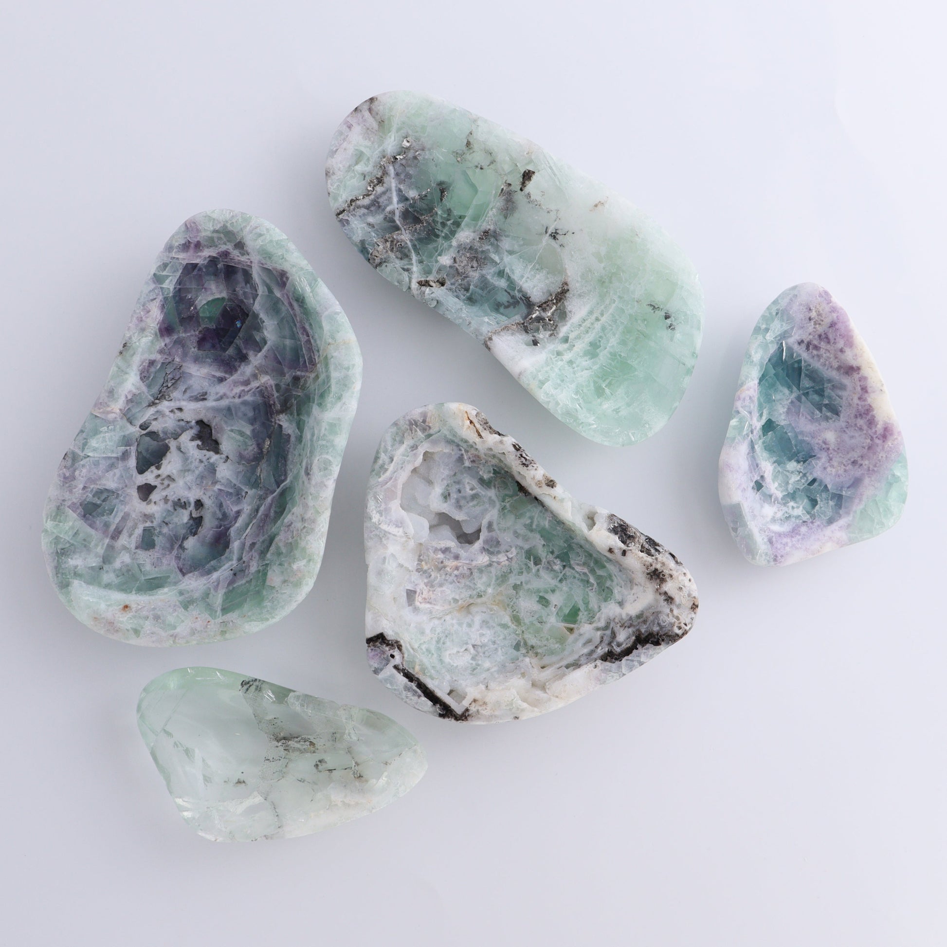 Fluorite Bowls Set of 5 - Expert Wholesale and Supplier of Wholesale Crystals & Bulk Gemstones, ["Bowls","Fluorite","Mexico"]