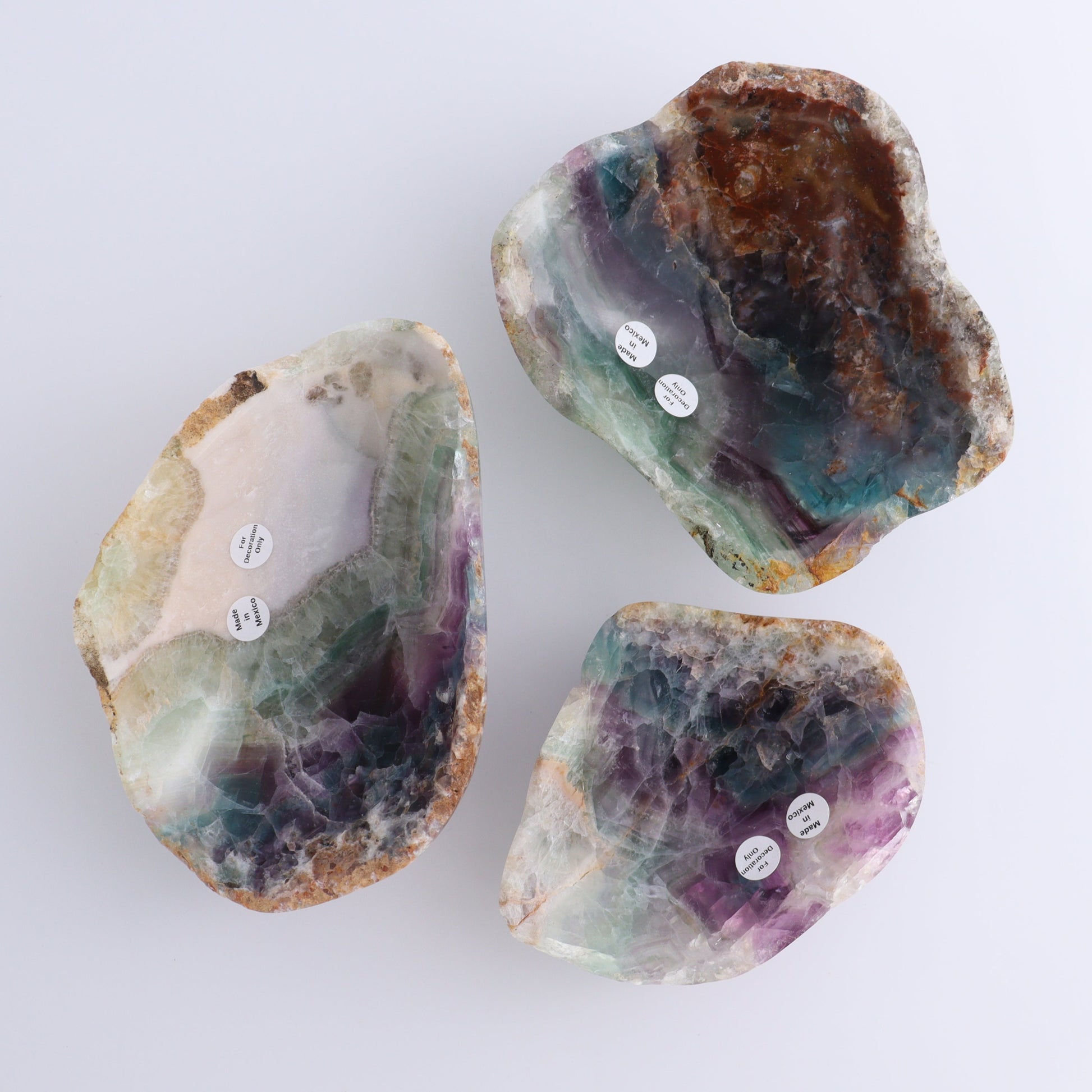 Fluorite Bowls Set of 3 - Expert Wholesale and Supplier of Wholesale Crystals & Bulk Gemstones, ["Bowls","Fluorite","Mexico"]
