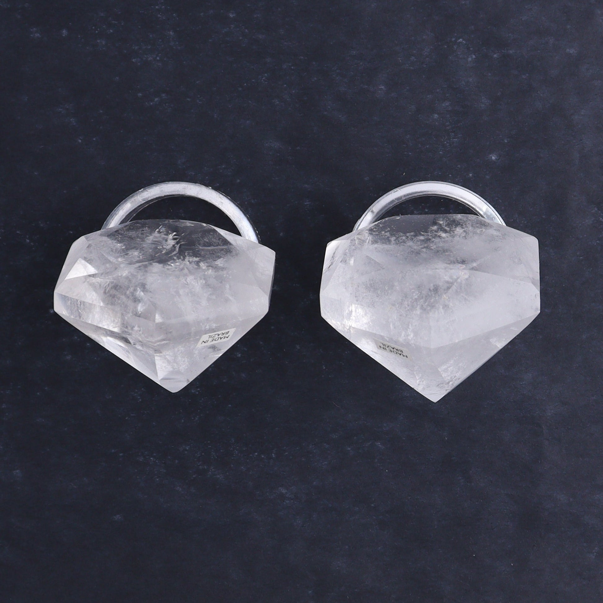 Quartz Diamond Shaped Carvings Set of 6 - Expert Wholesale and Supplier of Wholesale Crystals & Bulk Gemstones, ["Brazil","Clear Quartz","Mixed Carvings","Quartz"]