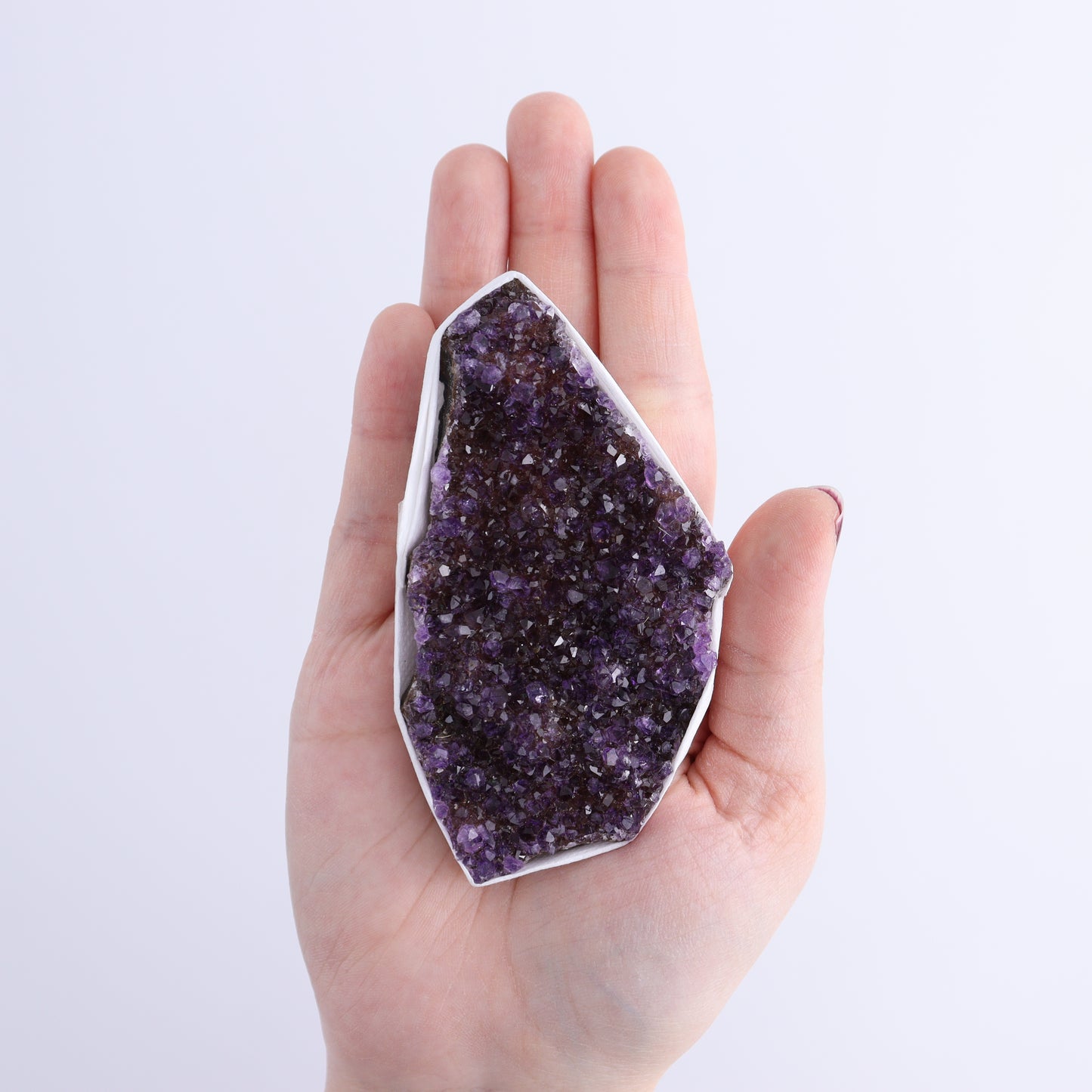 Uruguay Rainbow Amethyst Clusters Flat of 12 - Expert Wholesale and Supplier of Wholesale Crystals & Bulk Gemstones, ["Amethyst","Clusters","Rainbow Amethyst","Sugar Rainbow Amethyst","Uruguay"]