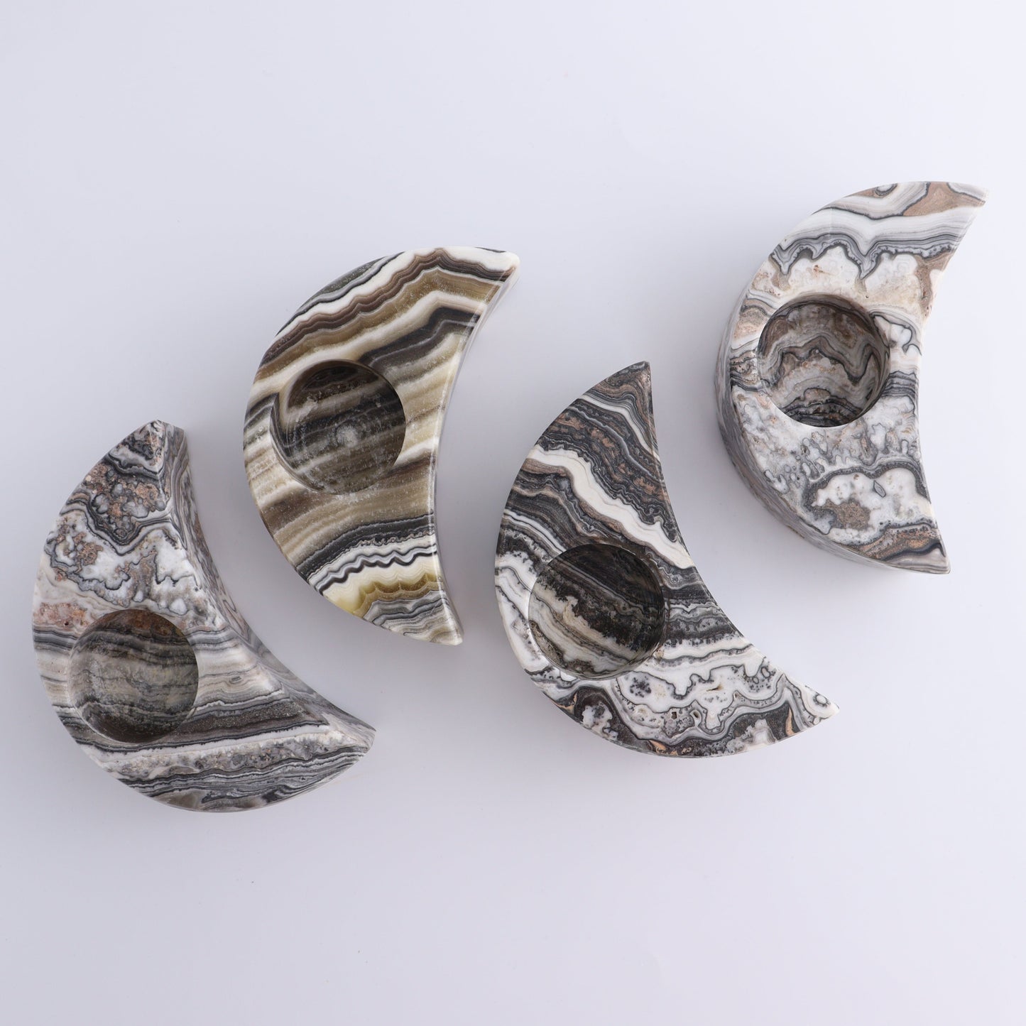 Onyx Moon Candle Holders Set of 4 - Expert Wholesale and Supplier of Wholesale Crystals & Bulk Gemstones, ["Candle Holder","Mexico","moons","onyx"]