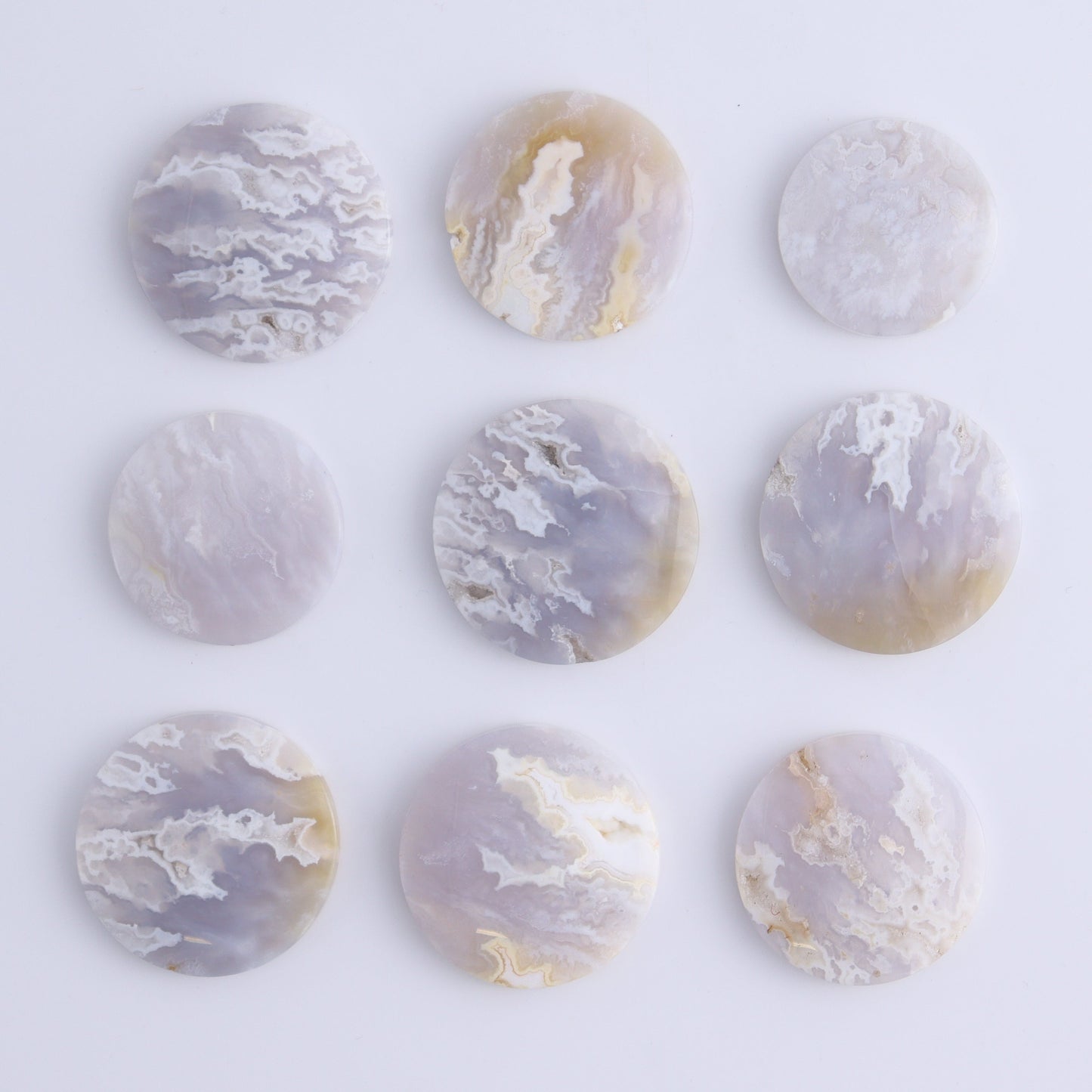 One Agate Chalcedony Round Cab - Expert Wholesale and Supplier of Wholesale Crystals & Bulk Gemstones, ["Agate","Agate Chalcedony","Cabs","Round"]