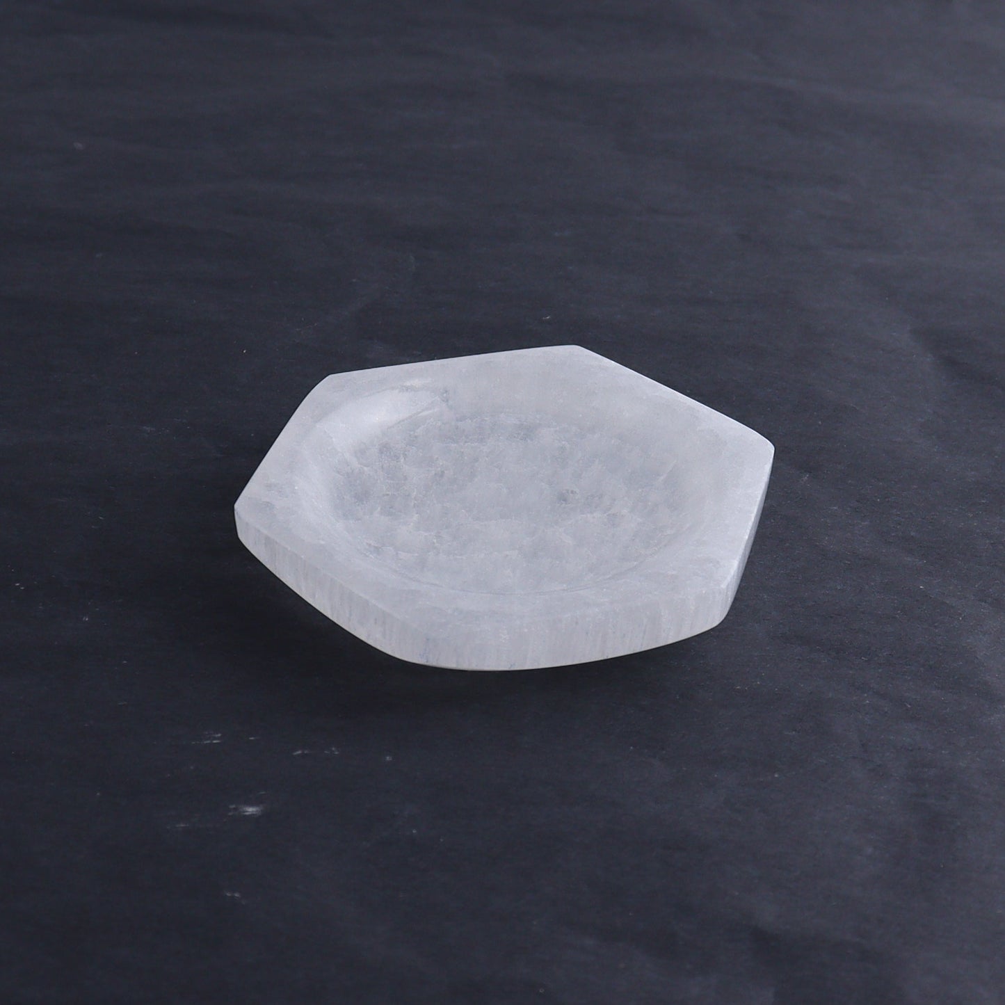 One Selenite (Satin Spar) Hexagon Shallow Bowl 7 cm - Expert Wholesale and Supplier of Wholesale Crystals & Bulk Gemstones, ["Bowls","Hexagon","Morocco","Selenite"]