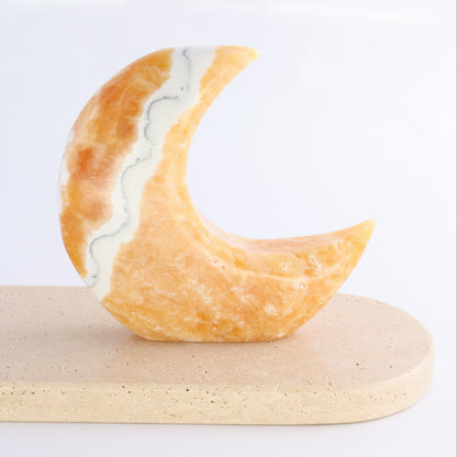 One Standing Moon Mexican Onyx/Calcite Orange - Expert Wholesale and Supplier of Wholesale Crystals & Bulk Gemstones, ["Calcite","Catalog Onyx","Mexico","moons","onyx"]