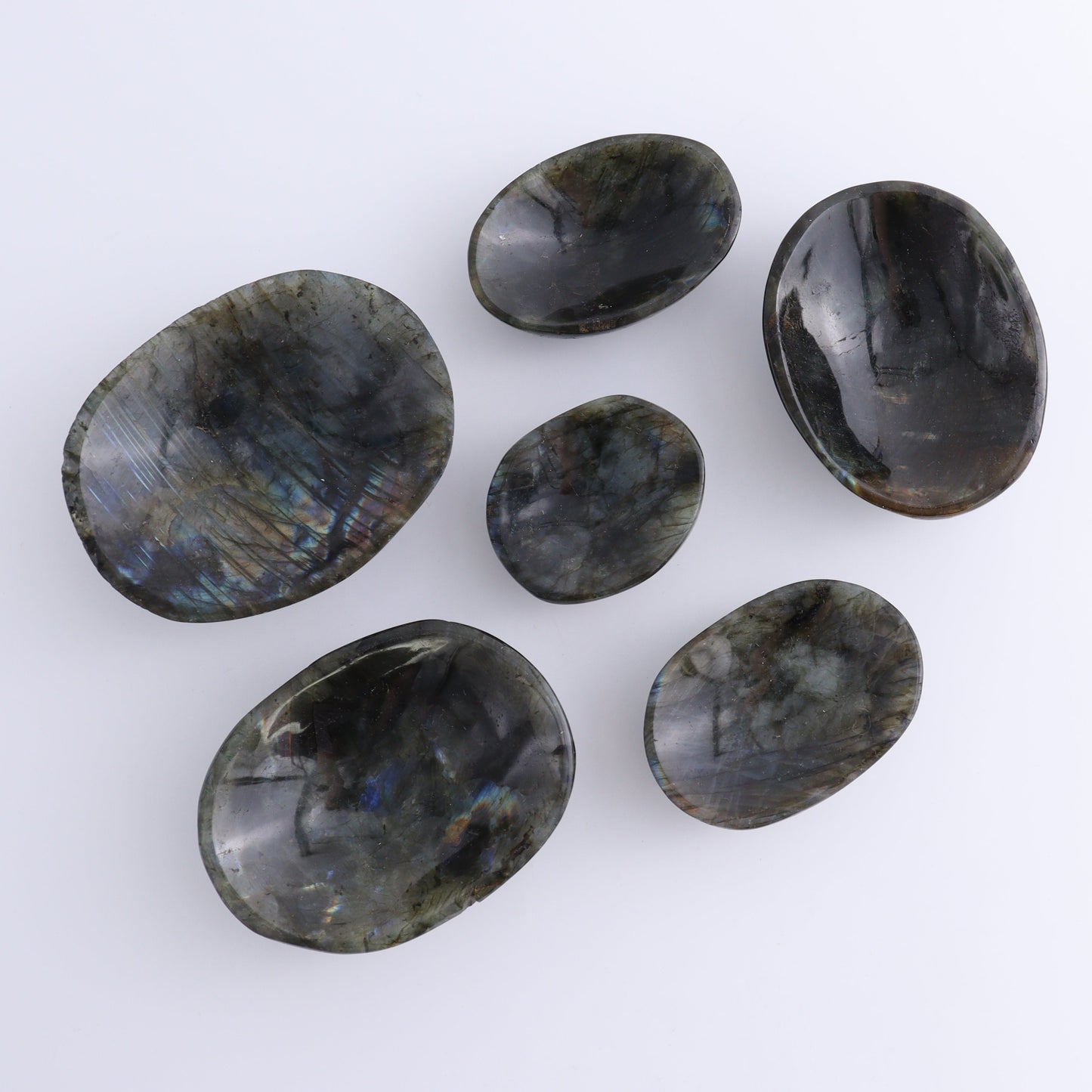 Labradorite Bowls Set of 10 - Expert Wholesale and Supplier of Wholesale Crystals & Bulk Gemstones, ["Bowls","Labradorite","Madagascar"]