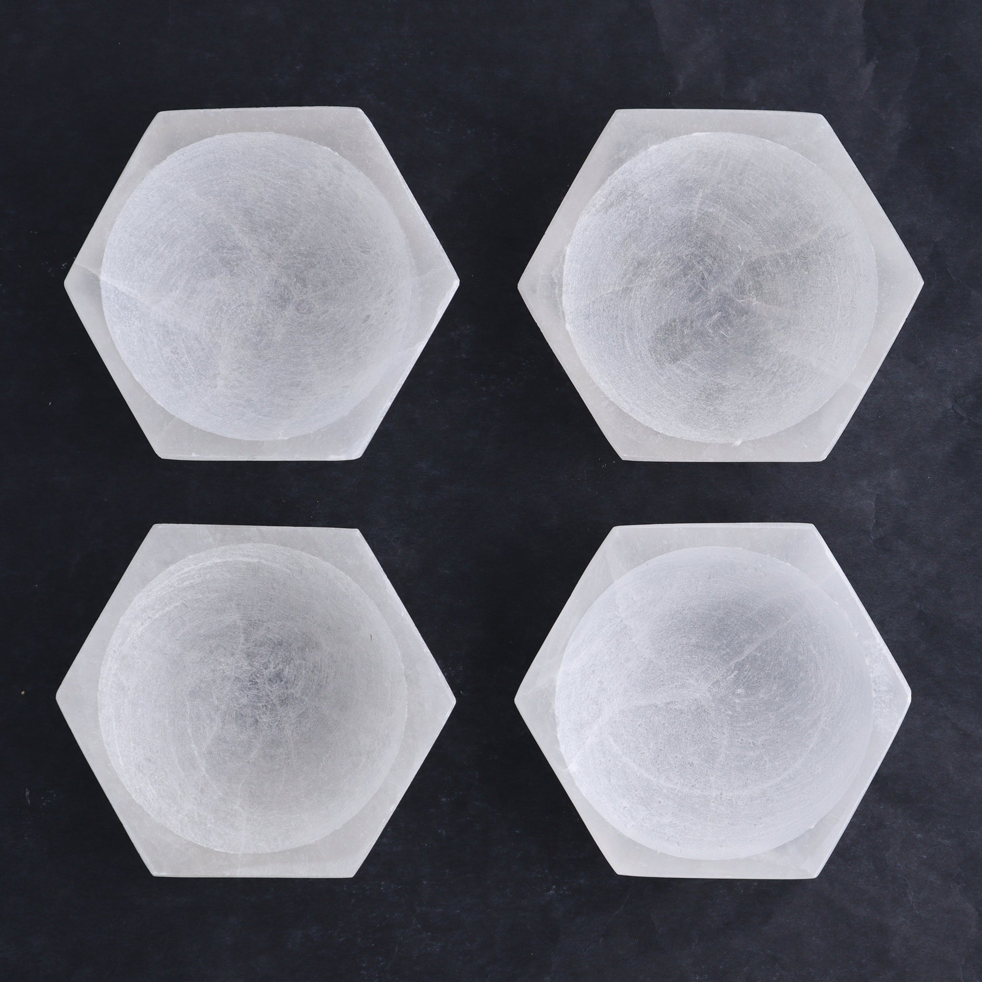 One Selenite (Satin Spar) Hexagon Bowl 10 cm - Expert Wholesale and Supplier of Wholesale Crystals & Bulk Gemstones, ["Bowls","Hexagon","Morocco","Selenite"]