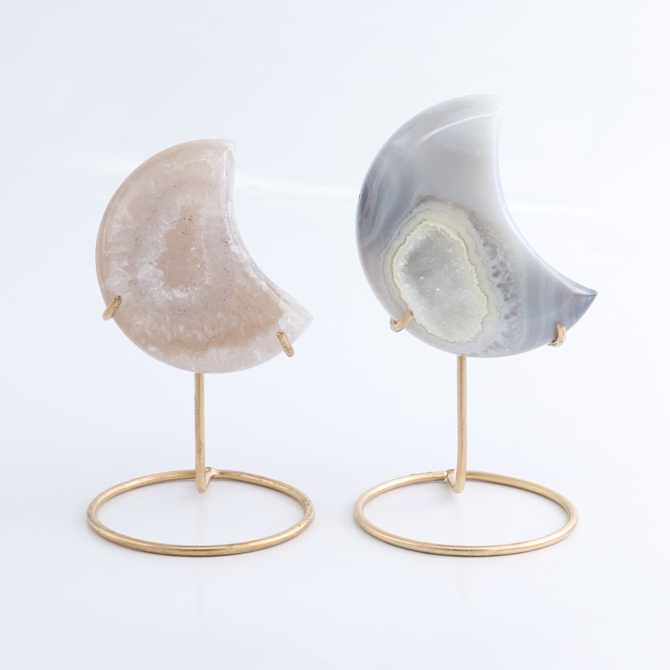 Agate Moons with Stand Set of 5 - Expert Wholesale and Supplier of Wholesale Crystals & Bulk Gemstones, ["Agate","Brazil","moons"]
