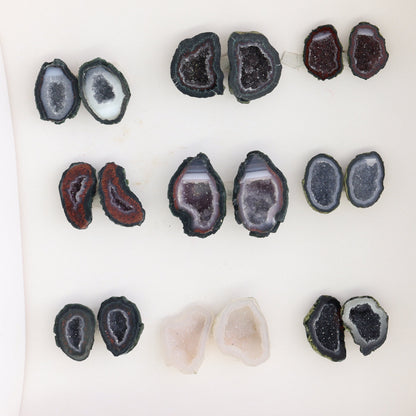 Tabasco Geodes 9 Pairs - Expert Wholesale and Supplier of Wholesale Crystals & Bulk Gemstones, ["Geodes","Tabasco Geode"]