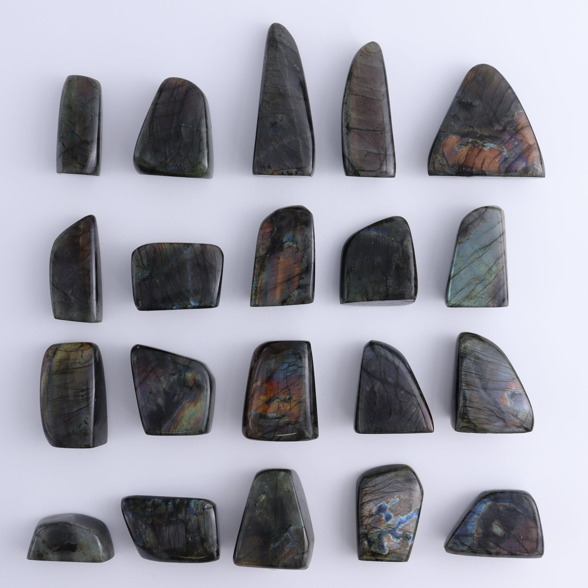 Labradorite Freeform Set of 20 - Expert Wholesale and Supplier of Wholesale Crystals & Bulk Gemstones, ["Freeforms","Labradorite","Madagascar"]