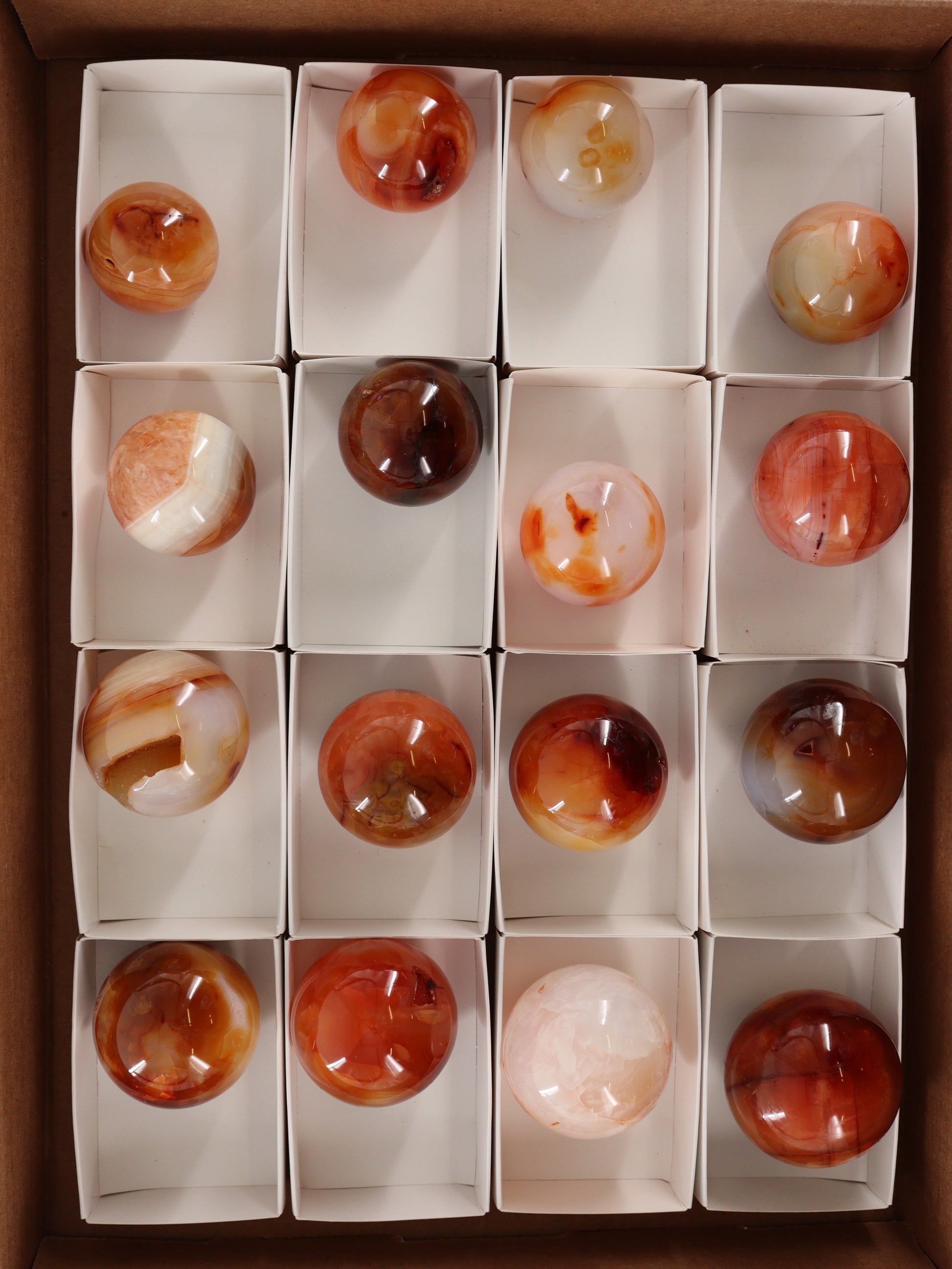 Carnelian Spheres Set of 16 - Expert Wholesale and Supplier of Wholesale Crystals & Bulk Gemstones, []