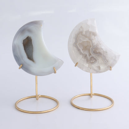 Agate Moons with Stand Set of 5 - Expert Wholesale and Supplier of Wholesale Crystals & Bulk Gemstones, ["Agate","Brazil","moons"]
