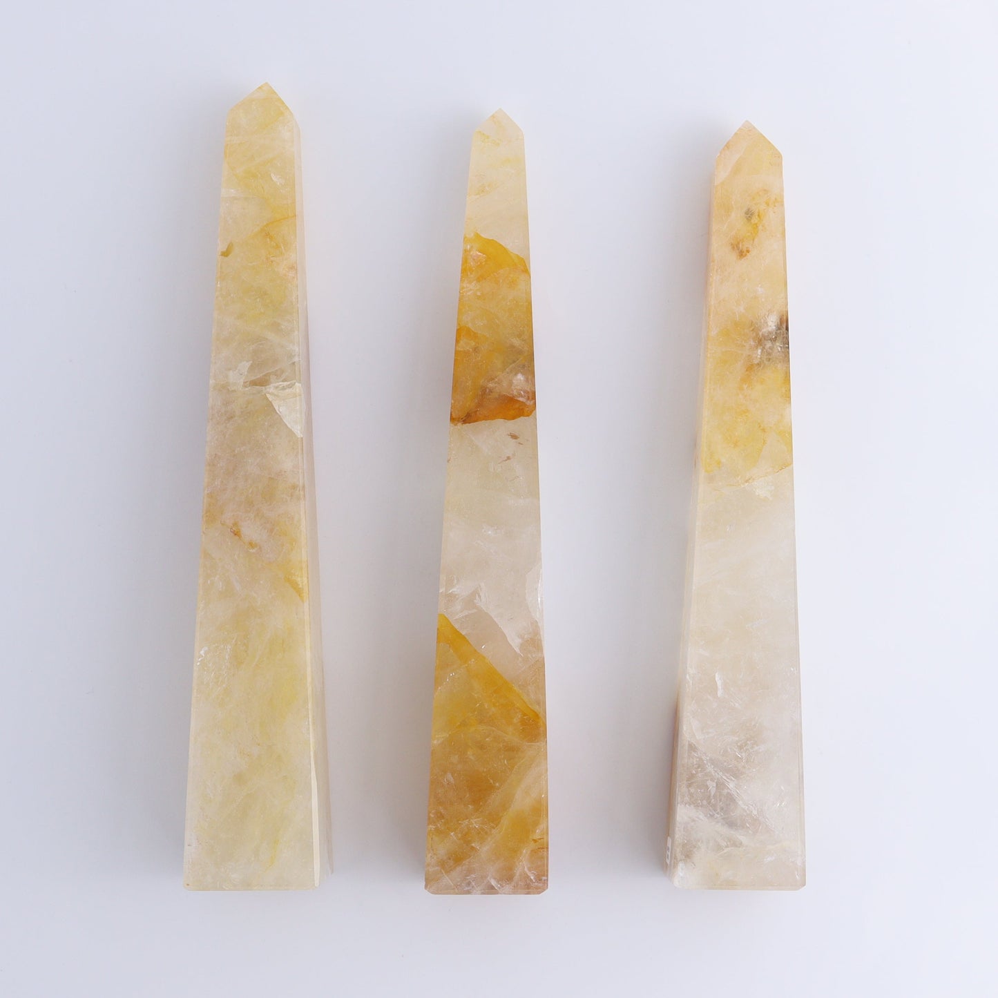 Golden Healer Obelisk Set of 3 - Expert Wholesale and Supplier of Wholesale Crystals & Bulk Gemstones, ["Brazil","Golden Healer","Obelisk"]