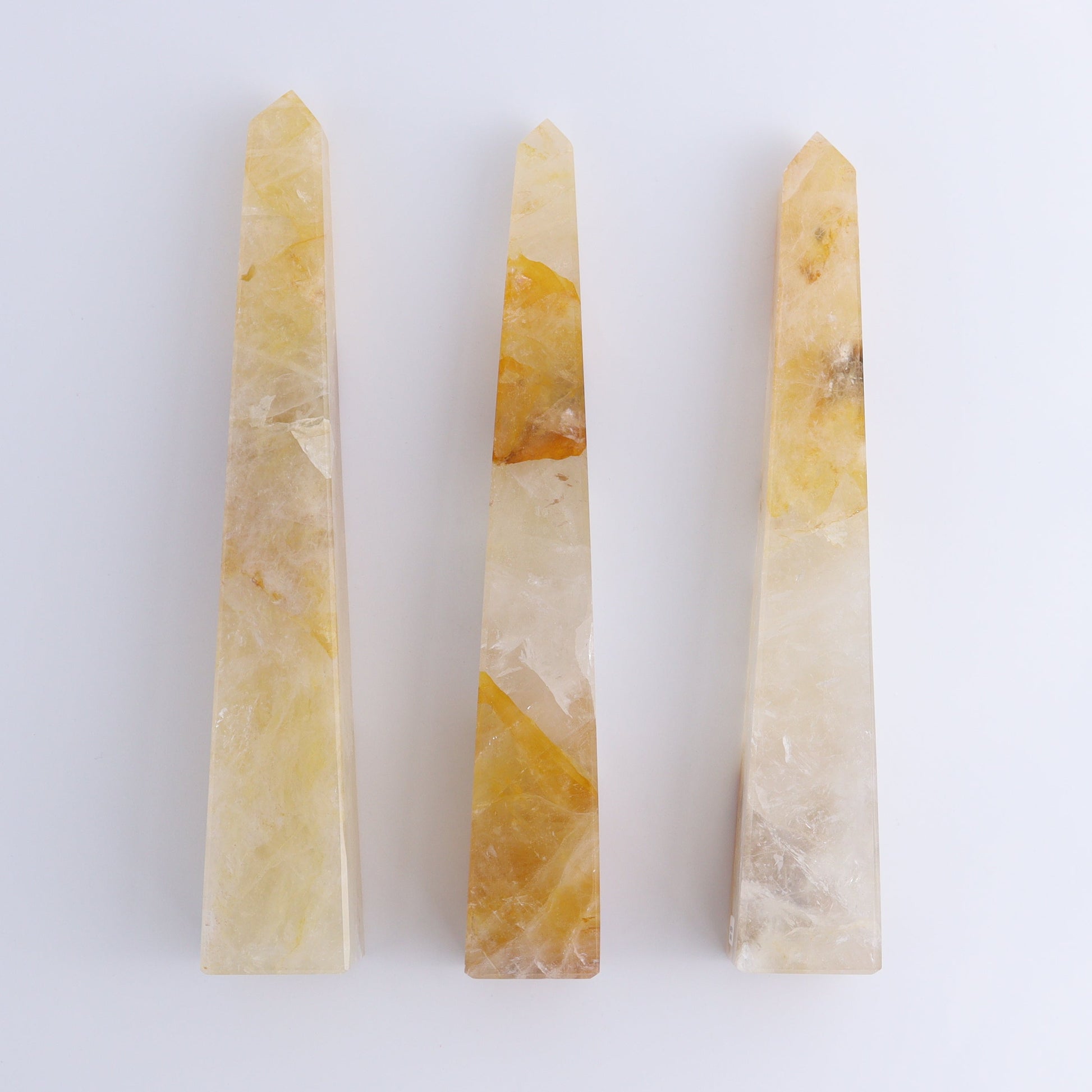 Golden Healer Obelisk Set of 3 - Expert Wholesale and Supplier of Wholesale Crystals & Bulk Gemstones, ["Brazil","Golden Healer","Obelisk"]
