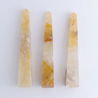 Golden Healer Obelisk Set of 3 - Expert Wholesale and Supplier of Wholesale Crystals & Bulk Gemstones, ["Brazil","Golden Healer","Obelisk"]