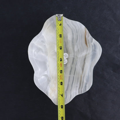 One Bowl Mexican Onyx/Calcite White & Grey Banding