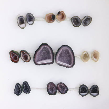Tabasco Geodes 9 Pairs - Expert Wholesale and Supplier of Wholesale Crystals & Bulk Gemstones, ["Geodes","Tabasco Geode"]
