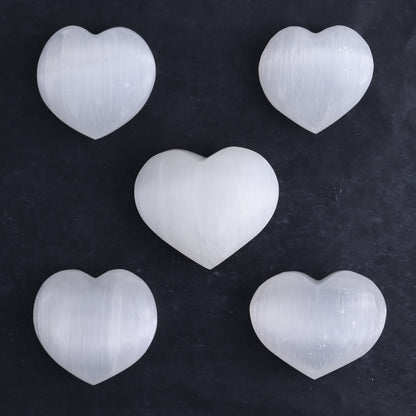 One Selenite (Satin Spar) Heart Puff - Expert Wholesale and Supplier of Wholesale Crystals & Bulk Gemstones, ["close_30","Hearts","Morocco","Selenite"]