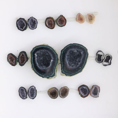 Tabasco Geodes 9 Pairs - Expert Wholesale and Supplier of Wholesale Crystals & Bulk Gemstones, ["Geodes","Tabasco Geode"]