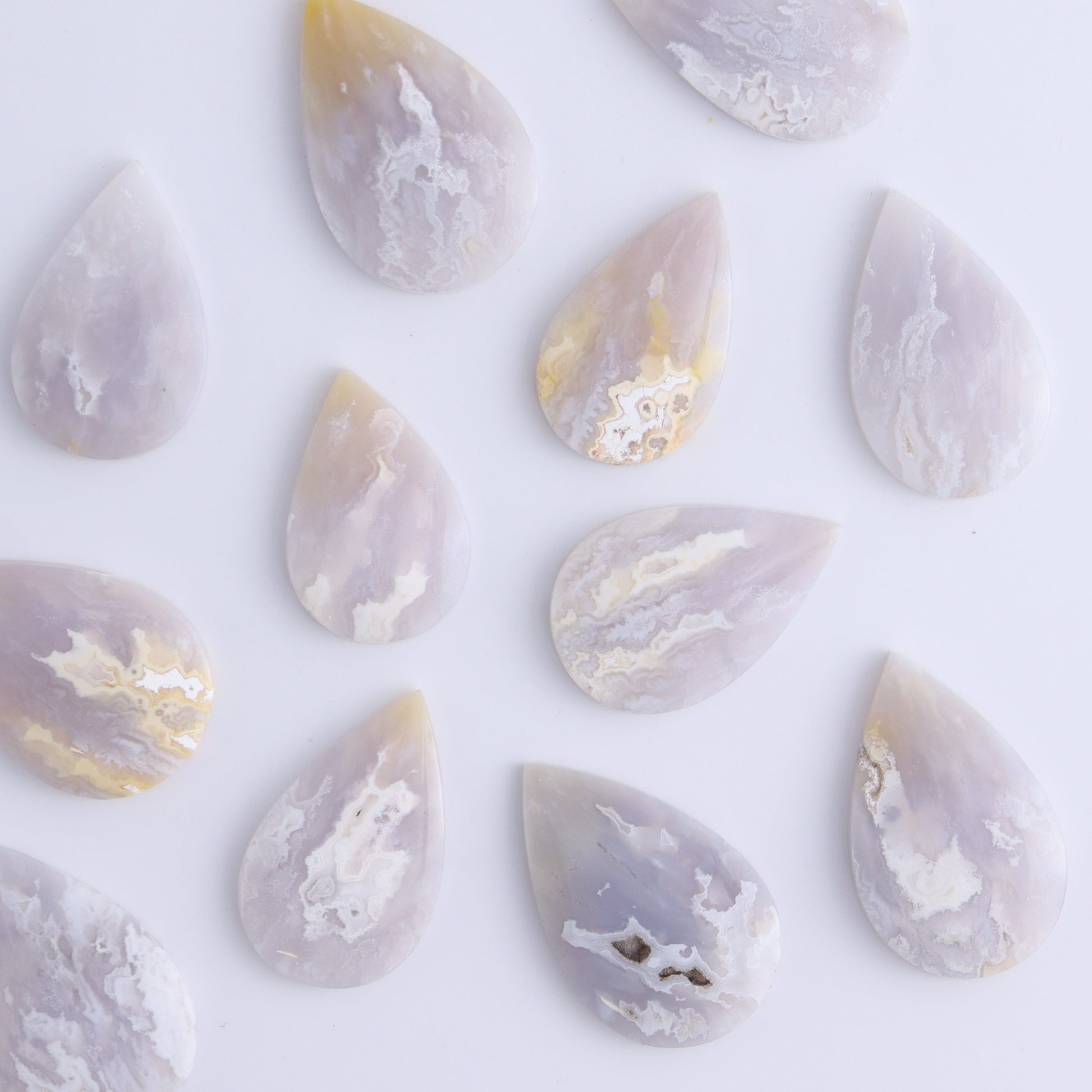 One Agate Chalcedony Teardrop Cab - Expert Wholesale and Supplier of Wholesale Crystals & Bulk Gemstones, ["Agate","Agate Chalcedony","Cabs","Teardrop"]