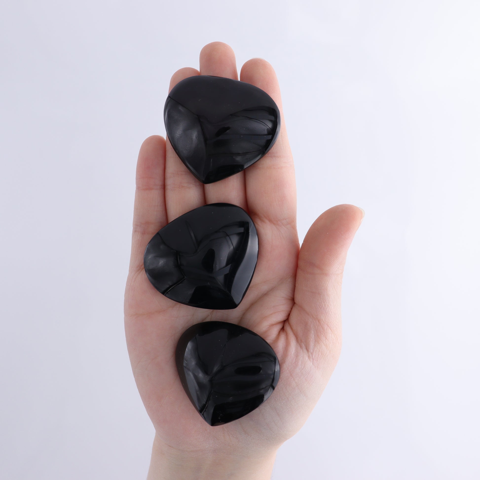 Obsidian Hearts Set of 9 - Expert Wholesale and Supplier of Wholesale Crystals & Bulk Gemstones, ["Hearts","Mexico","Obsidian"]